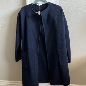 NWT Navy Blue Madewell wool coat size XS